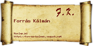 Forrás Kálmán névjegykártya