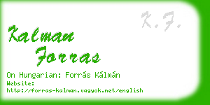 kalman forras business card