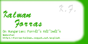 kalman forras business card